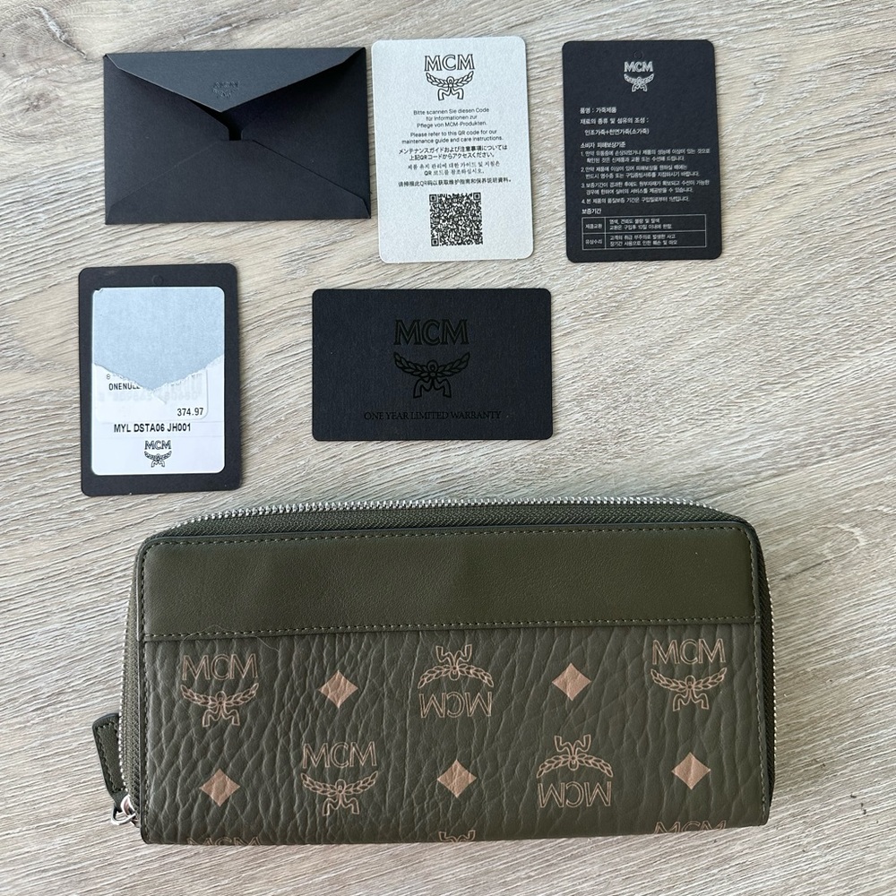 NEW MCM zip around wallet